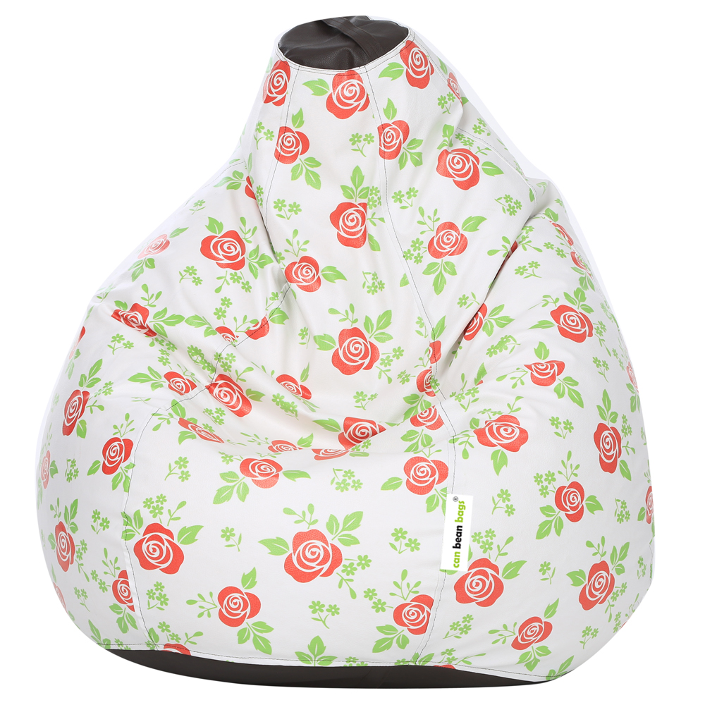 Orka Digital Printed XXXL Bean Bag Cover Without Beans (Red Rose)